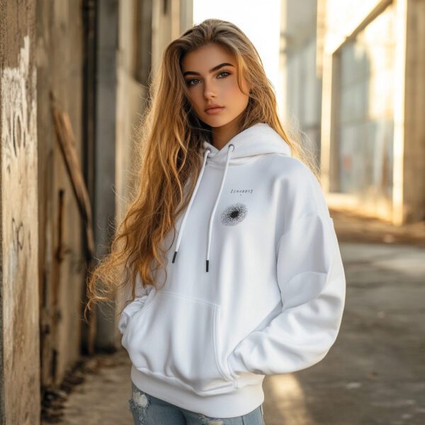 White Womens Trillion Vertical Heavyweight Hoodie
